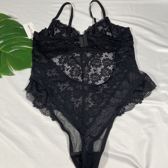 NWT OH LA LA CHERI [ PLUS 2X ] Lace Underwire Teddy in Black‎ - Picture 8 of 12